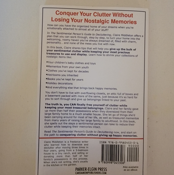Paperback Book The Sentimental Person's Guide To Decluttering - Picture 3 of 3